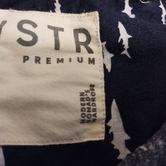 VSTR premium men's blue and white short sleeve shark button up shirt size XXL - Picture 5 of 11